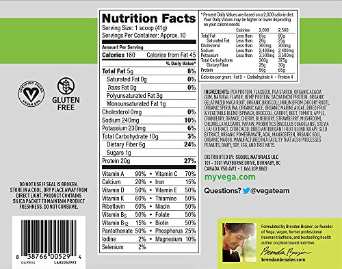 Vega One All-in-One French Vanilla (10 servings) - Plant Based Vegan Protein Powder, Non Dairy, Gluten Free, Non GMO, 15 Ounce (Pack of 1)
