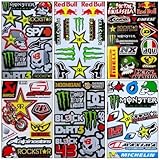 Set 6 Sheet Rockstar Energy Yamaha Kawasaki Metal Mulisha ATV Helmet Bike Motorcycle Motocross Racing Decal Sticker