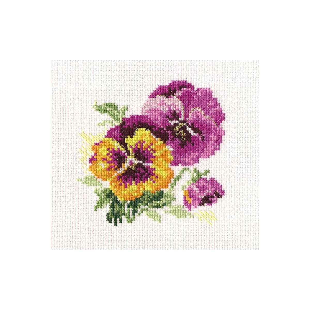 Alisa Needlecraft, Counted Cross Stitch Kit, Pansies by Alisa