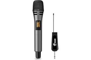 TONOR Karaoke Microphones Systems, UHF Dual Channel Microphone Micro Set, Metal Handheld Dynamic Mic with Rechargeable Receiv