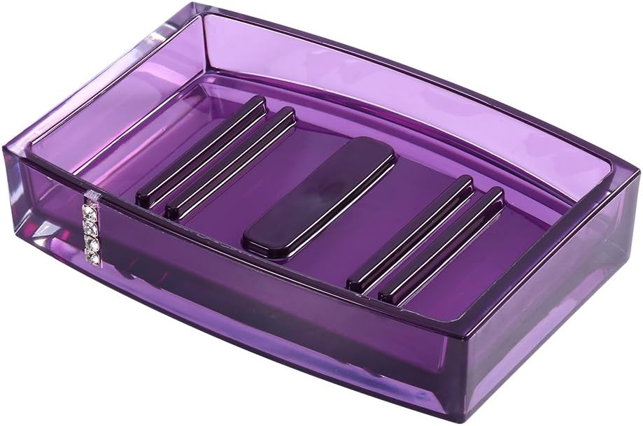 Yosoo 5Pcs Bathroom Acrylic Accessory Set Lotion Bottle, Toothbrush Holder, Toothbrush Mug, Soap Dish Four Colors (Purple) - Image 5