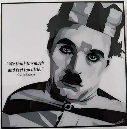 Glagoods Charlie Chaplin The Tramp Icon Cinema Pop Art Poster Encadre Vinyle Citation Cadeau Amazon Fr Cuisine Maison