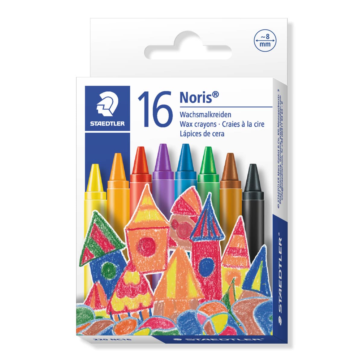 Staedtler Noris 220 - Cardboard Case for 16 Assorted Waxed Chalks