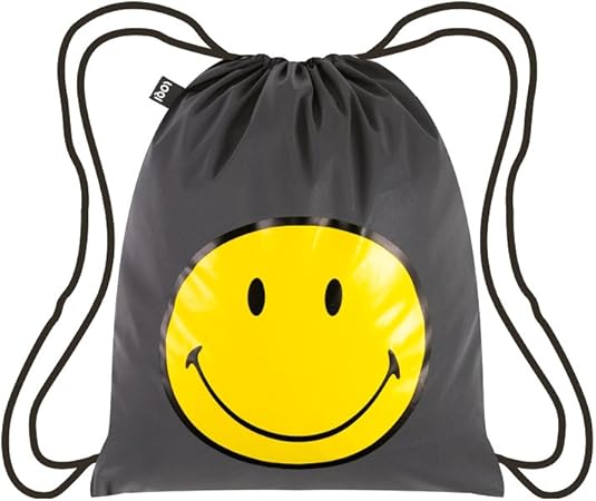 LOQI Artist Reflective Smiley Bag Beach Bag, 50 cm, 20 Litres, Multi