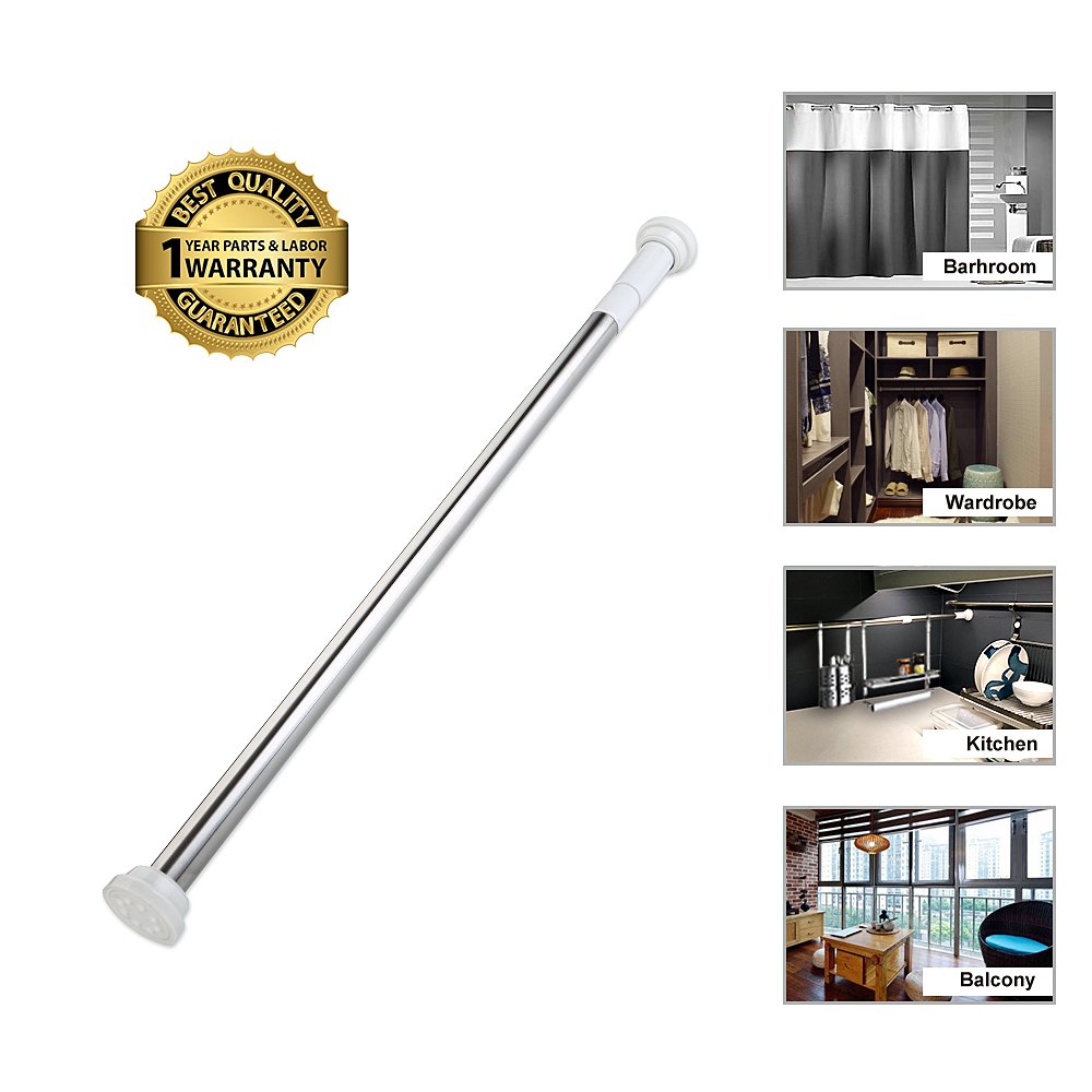 Tension Rod Curtain Shower Adjustable Rod Spring Tension Easy