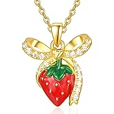 Dreamboat Sterling Silver Fruit Necklace for Women Cute Pendant Fruit Jewelry Gifts
