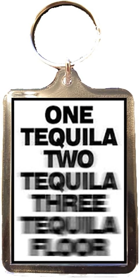 Tequila - Novelty Keyring (1, 2, 3, Floor - Blurred)