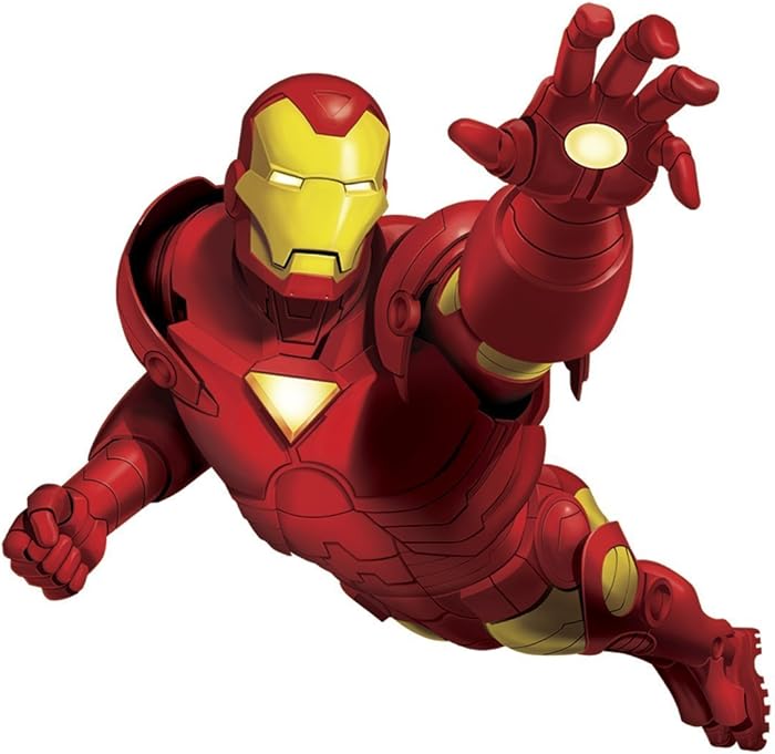 Marvel Superhero Comic - The Avengers - Tony Stark Iron Man Giant Wall Decal - Pre-Cut Peel and Stick Sticker Decor Party Decoration