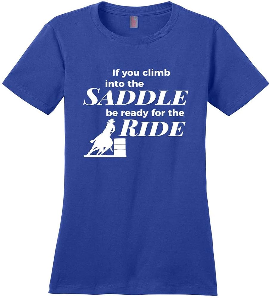 Ready for The Ride Barrel Racing Rodeo Horse T-Shirt for Women