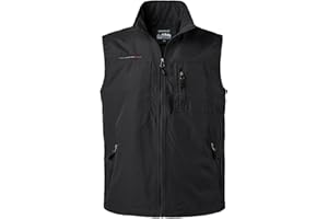 Herothorn Mens Quick Dry Fishing Vests Lightweight Sleeveless Jackets with Zipper Pockets for Travel Hiking