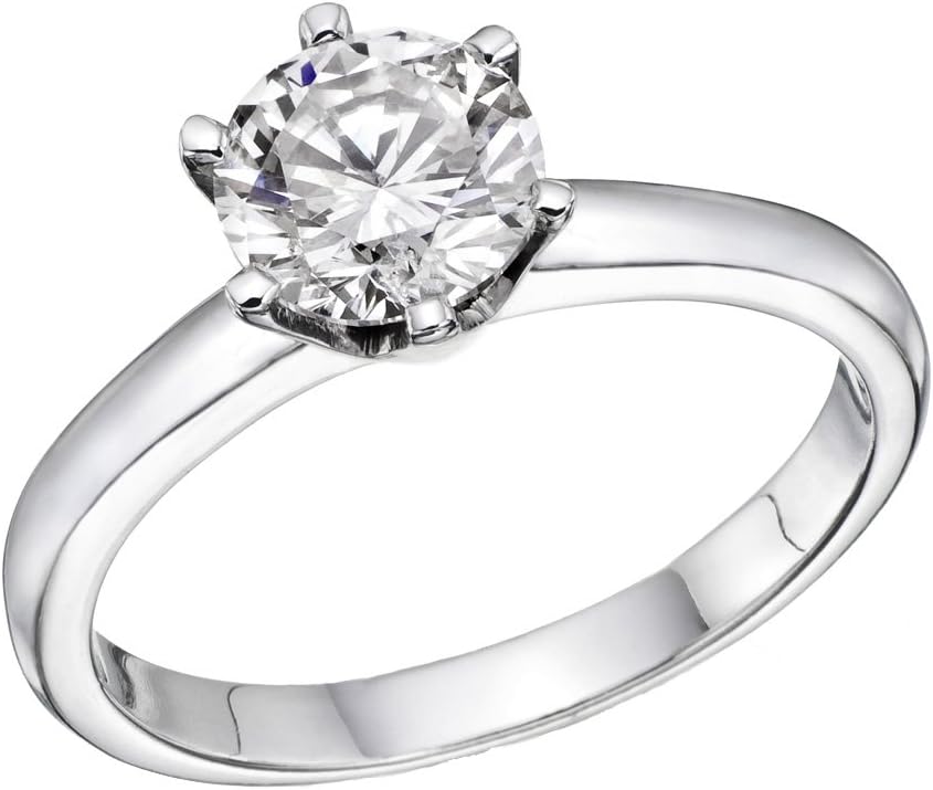 1.00 ct. Certified Diamond Solitaire Engagement Ring in 14k White Gold (H Color/SI Clarity)