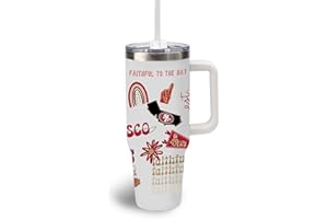 The Memory Company Officially Licensed NFL Game Day Tumbler - 40oz Stainless Steel Double-Wall Insulated Team Color Bling Cup with Team Logo, NFL Licensed Sports Travel Mug with Lid & Straw