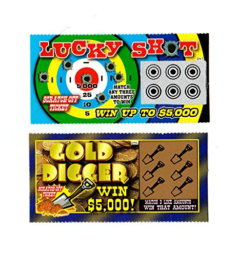 5 PHONY FAKE ALL WINNING SCRATCH OFF LOTTERY TICKETS -JOKE- PRANK- GAG