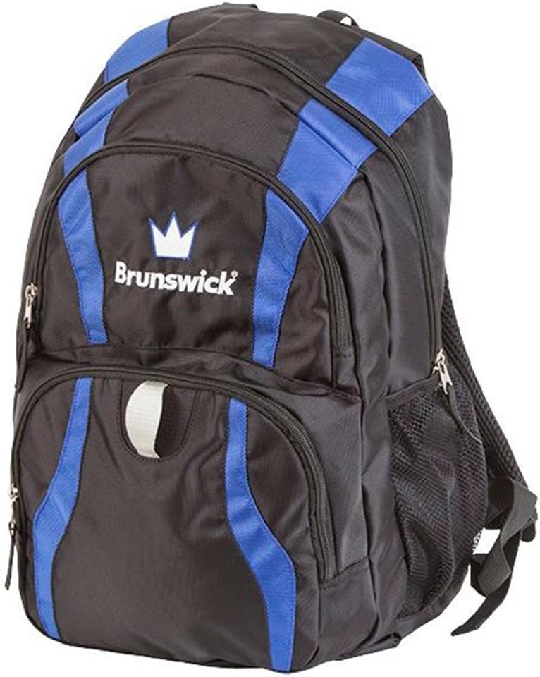 Brunswick Crown Backpack Bowling Bag, Black/Royal Sports