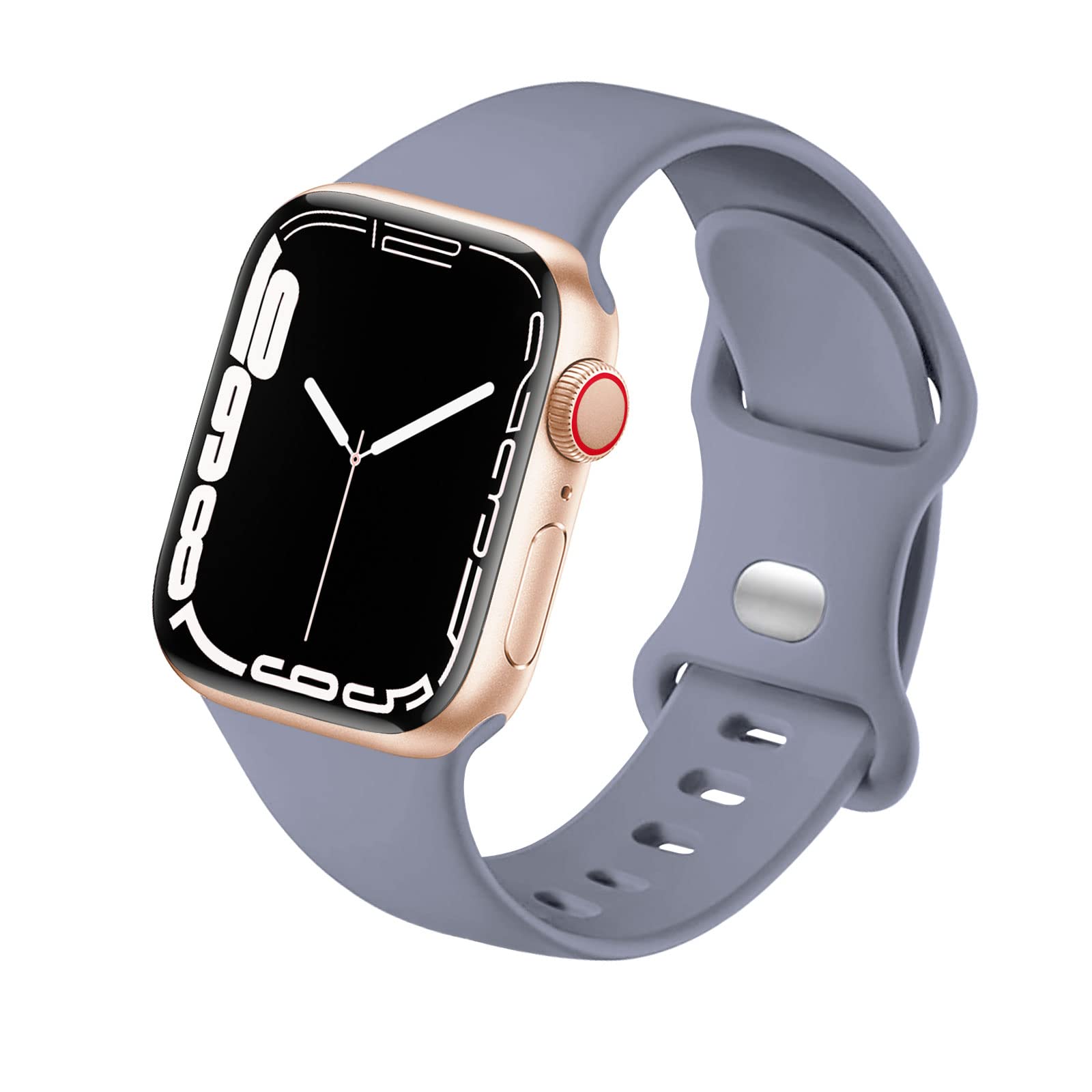HdanMole Sport Strap Compatible with Apple Watch Straps 40mm 38mm 41mm 42mm 44mm 45mm 46mm, Silicone Strap Replacement for iWatch Bands Series 11 10 9 8 7 6 5 4 SE 3 2 1 Women Men, Lavender Gray