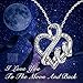 NINASUN Heart Bond Sterling Silver Necklaces for Women, 4A Cubic Zirconia and Hand-applied Enamel Engraving, Gift for Her with Delicate Jewelry Box (I Love You to the Moom and Back)