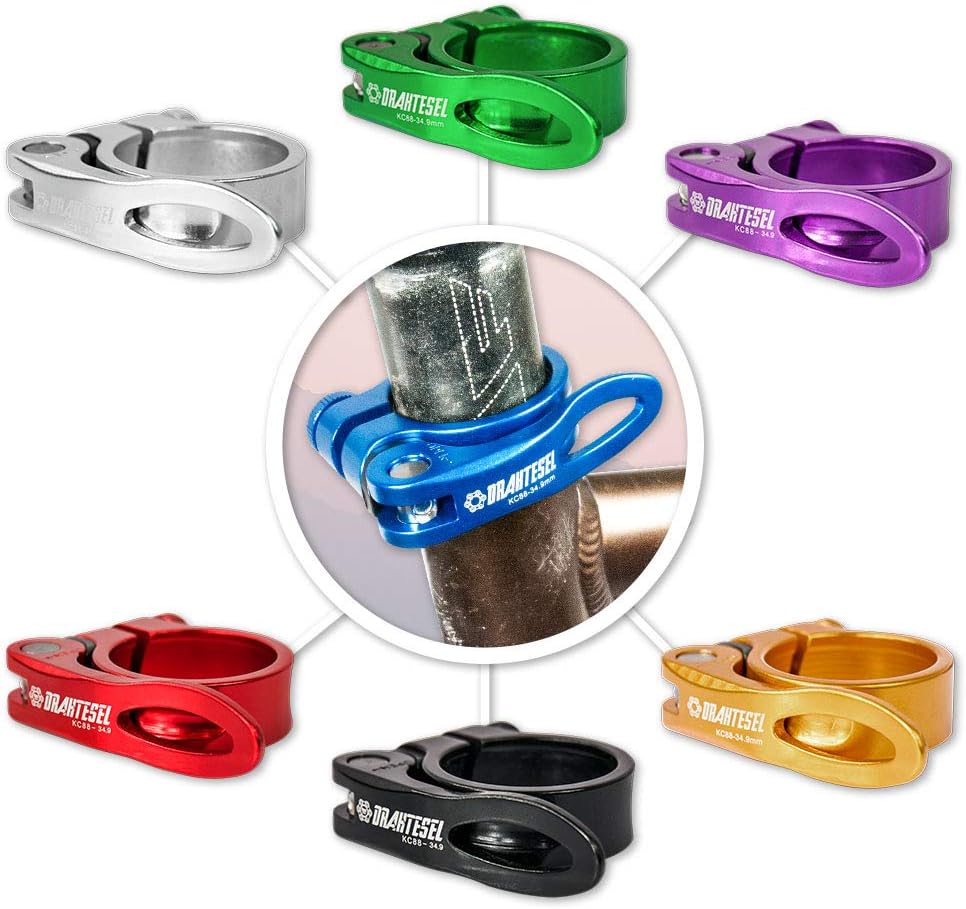 Drahtesel Bike Quick-Release Tensioner, Seat Post, Saddle Clip, Saddle Clamp, Clamp Collar, Seat Post Clamp, Quick Release in 28.6 mm, 30.2&nbsp;mm, 31.8&nbsp;mm, 34.9&nbsp;mm