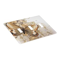 Pznen Triple Toggle Wall Plate, Butterfly Gold