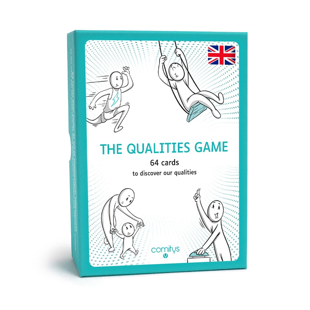 The Qualities Game - Character Strengths Cards for Kids, Teens & Adults - Positive Psychology Tool for Self-Esteem & Confidence Building - Icebreaker for Team Building, Coaching & Family Bonding