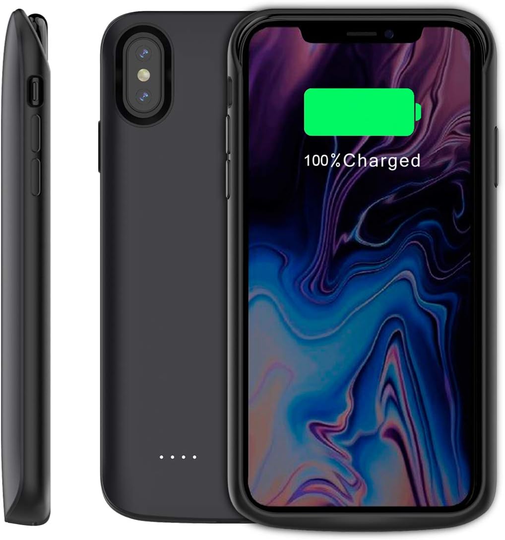 iPhone Xs Max Battery Case, 6000mAh Extended Battery Rechargeable