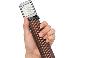 Gueiddi Digital Guitar Chord Trainer, Portable 6-Fret Guitar Practice Training Tool with Rotating Chart Screen, Beginner Practice Tool with Chord Chart Metronome, SCT-80