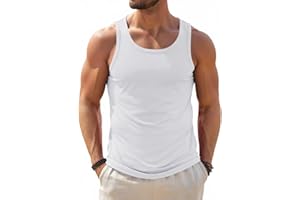 Runcati Mens Sleeveless Tank Tops Workout Muscle Gym Ribbed Shirt Athletic Bodybuilding Moisture Wicking T Shirts