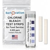 Bartovation Chlorine Sanitizer Paper Test Strips, 10-200 ppm, 100-Pack | Sani Test Strips, Food Service, Restaurant, Precision Bleach, Made in USA