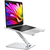 RIWUCT Foldable Laptop Stand, Height Adjustable Ergonomic Computer Stand for Desk, Aluminum Portable Laptop Lecterns Riser Notebook Mount Compatible with MacBook Pro Air, HP, Dell 10-16"