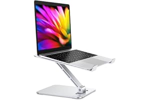 RIWUCT Foldable Laptop Stand, Height Adjustable Ergonomic Computer Stand for Desk, Aluminum Portable Laptop Riser Notebook Mount Compatible with MacBook Pro Air, HP, Dell 10-16"