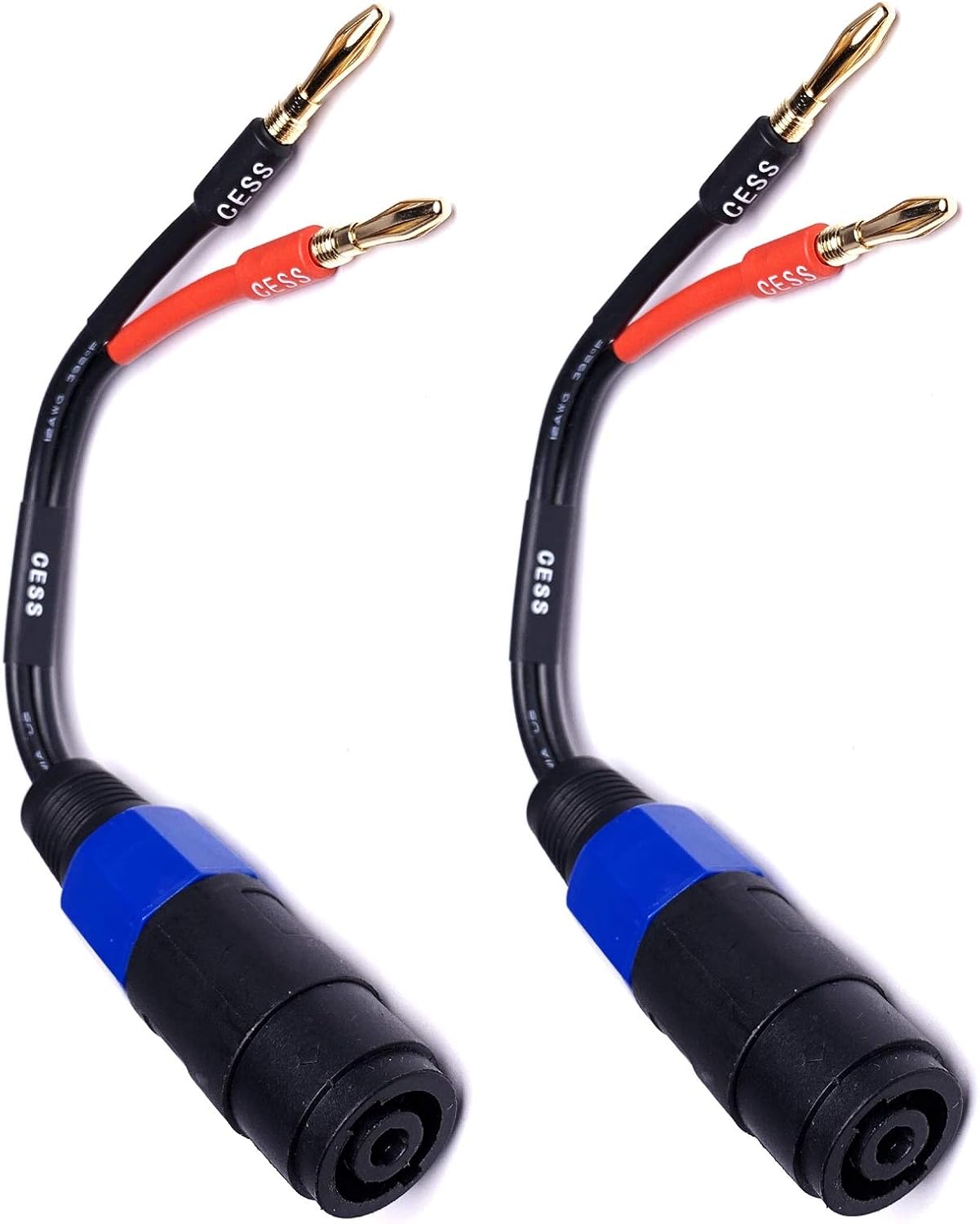 CESS004 Banana Plugs to Speakon Speaker Patch Cable 4mm Banana to