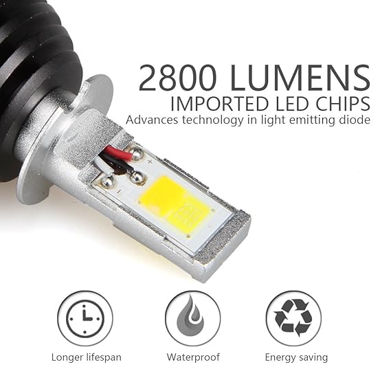 H3 LED Lámpara de niebla Blanco/Amarillo(6000K/3000K), 2800LM: Amazon.es: Coche y moto