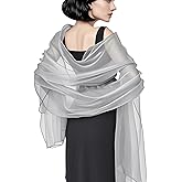 Jolbndcv Women's Scarfs Shawl and Wraps for Evening Dresse Soft Chiffon Lightweight Silky Wedding Shawl Wraps Bridal Scarve