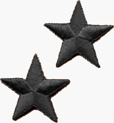 Small Solid Black Star - 1 3/8" - - 2 FOR THE PRICE OF ONE!! - Embroidered Iron On or Sew On Patches