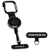 ClutchLoop Retractable Anti-Theft Phone Tether Lanyard Locking Carabiner | Phone Leash with Steel Cable &amp; Tether Tab. Ideal for Festivals, Hiking, Skiing, Fishing &amp; Travel