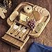 VonShef Oval Slide OBamboo Cheese Board and 4 Piece Knife Set