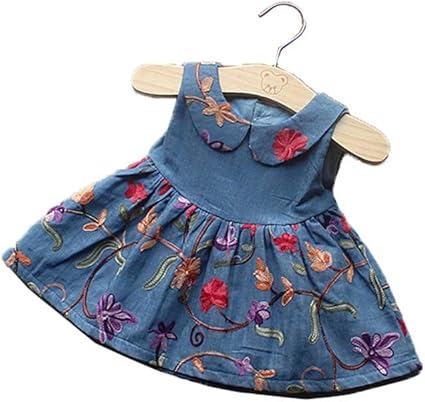 Amazon Co Jp 夏ワンピース 90cm ベイビー服 子供ドレス Pojour 刺繍デニムスカート ノースリーブ 女の子可愛いドレス 通気 綿 ベビー マタニティ