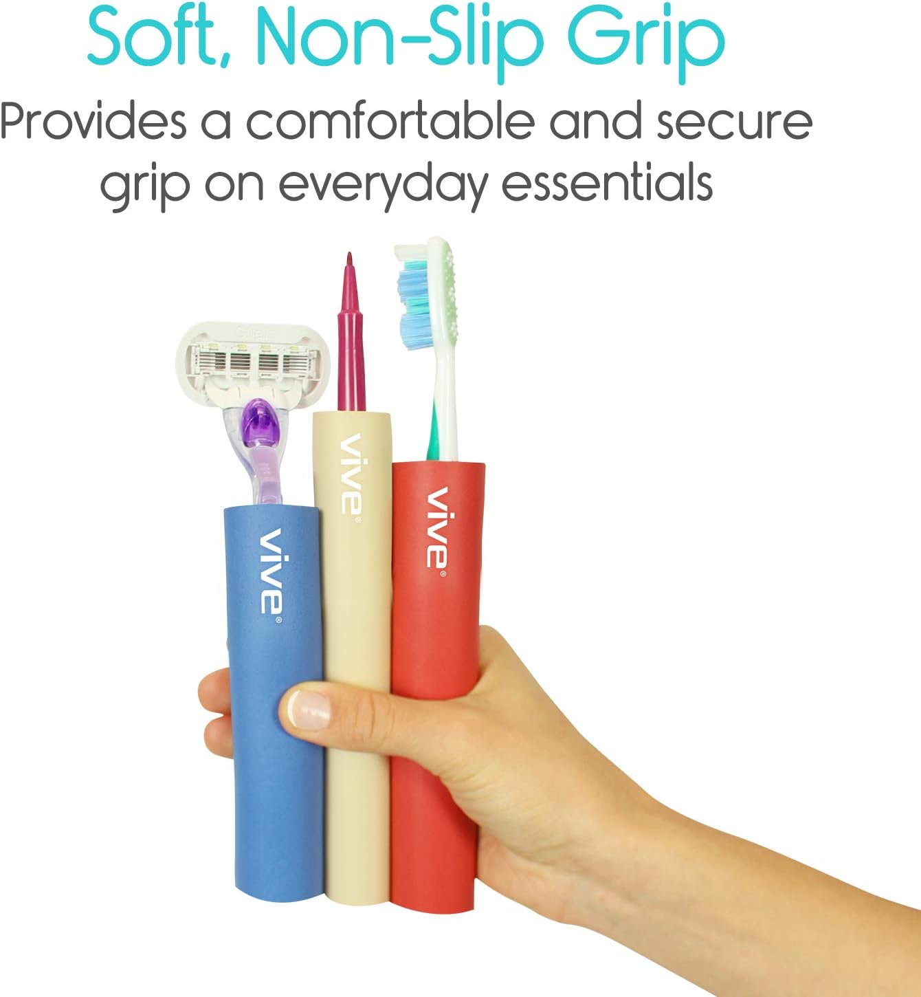 Vive Foam Tubing (9 Pack) - Utensil Padding Grips - Spoon, Fork Round Hollow Medical Closed Cell Tube - Cut to Length - Provides Wider, Larger Grip Pipe Tool for Dexterity, Disabled, Elderly: Health & Personal Care