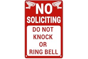 LAZIMNINC No Soliciting Sign for House/Home, Metal Yard Sign for Front Door, Perfect Decorative Sign to Discourage Unwanted Visitors (12 x 8 Inch)