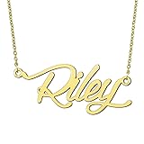 BYBWBL Riley Name Pendant Necklace 18k Gold Plated