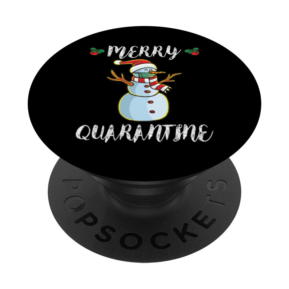 Snowman Wearing Face Mask Toilet Paper Hand Sanitizer X-Mess PopSockets PopGrip: Swappable Grip for Phones & Tablets
