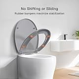 Pipishell Soft Close Toilet Seat with Quick Release Grey O Shape view 4