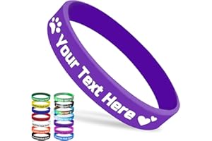 Custom Silicone Wristbands Bulk 1/5/25/50/100/200 PCS Personalized Rubber Bracelets Wristbands for Events,Support, Fundraiser
