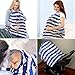 Kyapoo Nursing Breastfeeding Cover Lightweight Breathable 100% Cotton Nursing Apron for Breastfeeding Rigid Neckline Full Coverage and Adjustable Strap Blue