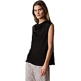 Calvin Klein Jeans Womens Satin Cowl Neck Blouse