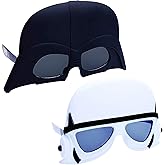 Sun-Staches Darth Vader & Stormtrooper Sunglasses | 2 Pack Star Wars Costume Accessory for Cosplay or Halloween Couples | Officially Licensed | One Size Fits Most