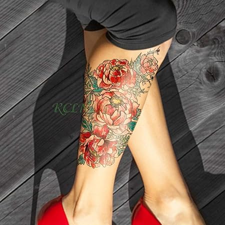 Tzxdbh 3pcs étanche Autocollant De Tatouage Fleur Rose Coeur