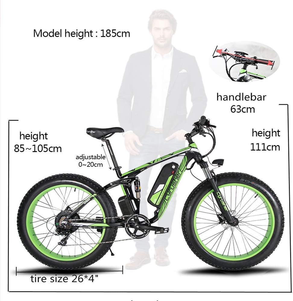 cyrusher fat tire electric bike 1000w