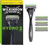 Wilkinson Sword Hydro 3 Razor for Men with Hydrating Gel 5 Blades & Handle