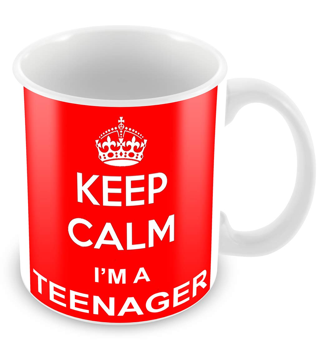 Keep Calm I'm a Teenager Ceramic White 11oz Mug (Red) by FT