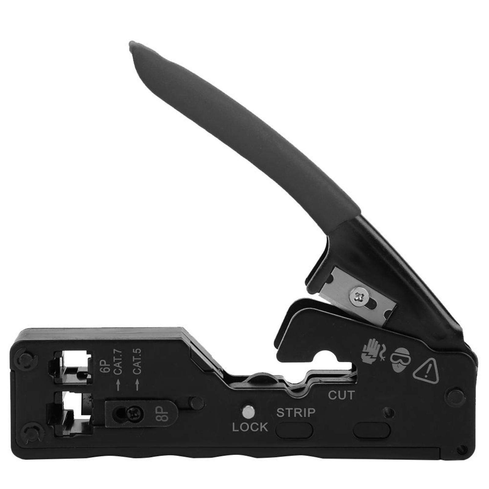 Wire Crimper Stripper Crystal Head Wire Cutter for CAT-5 CAT-6 CAT-7(Black) pince rj45 cat 7 cat cable stripper Pinces à dénuder